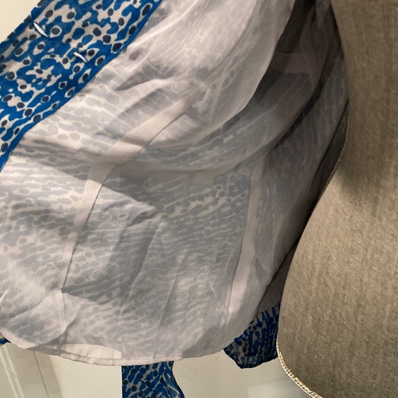 Kasper Teal Bow Tie Long Sleeve Blouse 10 - Picture 14 of 16